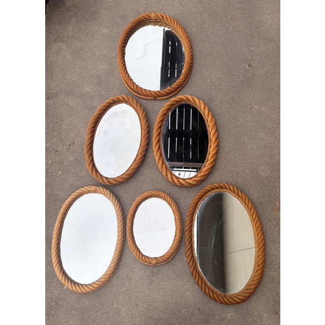 Mid-Century Octogonal Rope Mirror Adrien Audoux & Frida Minet For Sale In Austin - Image 6 of 8