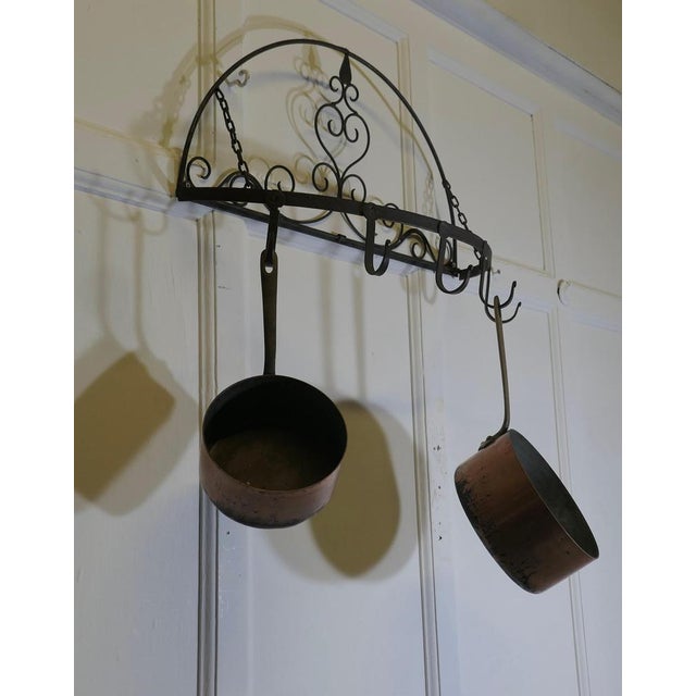 Metal Blacksmith Half Round Iron Folding Kitchen Utensil Hanger, 1960s For Sale - Image 7 of 9