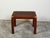 English Midcentury Campaign Style Side Table with Parquet Top and Brass Braces For Sale - Image 4 of 11