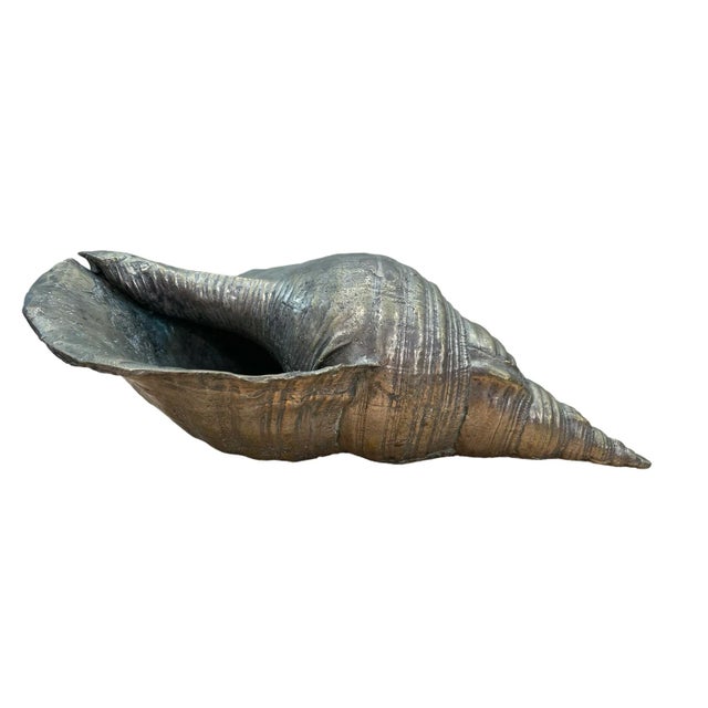 Vintage Large Brass Shell Planter/Objet For Sale In Miami - Image 6 of 12