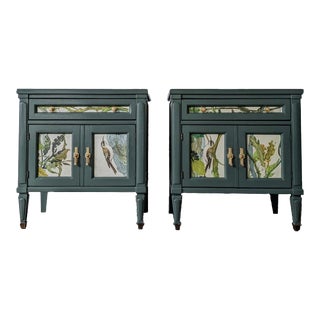 Mid Century Green Nightstands - a Pair For Sale