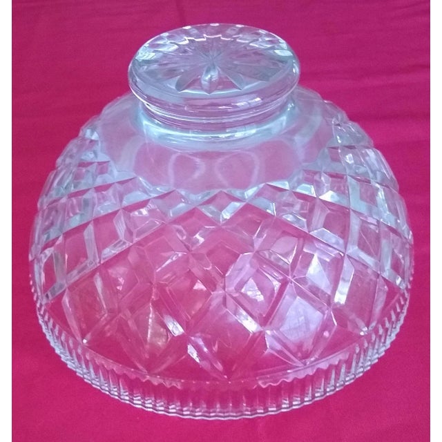 Art Deco Vintage Crystal Bowl For Sale - Image 3 of 7