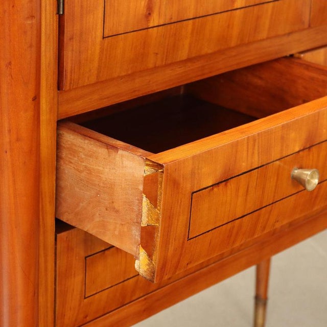 Brown Cherry & Brass Sideboard, 1950s For Sale - Image 8 of 12