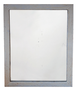 Large Early 19th Century French Wall Mirror with Reeded Frame & Mercury Glass