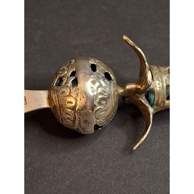 Late 19th Century Large Antique Vintage Russian 84 Silver Torah Pointer Yad 13.75" Composite 121g For Sale - Image 5 of 18