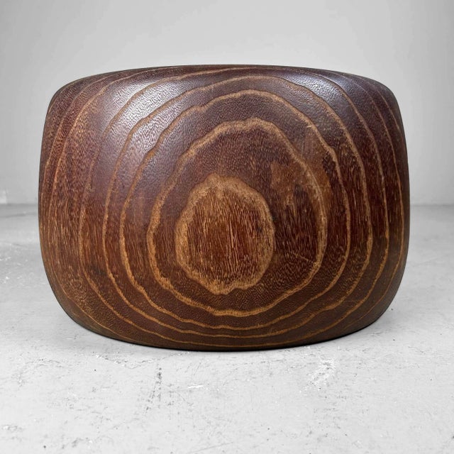 Beautiful Japanese wooden hibachi with original copper lining from the Taishō period. This hand-carved piece is made from...