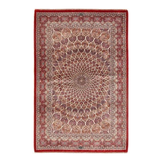 Pasargad DC Red Color Exquisite Design Paris Palace Fine Power Loom V.Silk Rug For Sale