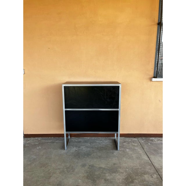 Vintage Baxter Bookcases in Black Leather and Steel, 1990s, Set of 2 For Sale - Image 10 of 16