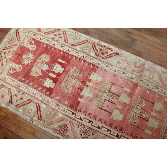 Early 20th Century Zabihi Collection Turkish Oushak Runner - 3'4" x 13'4" For Sale In New York - Image 6 of 6