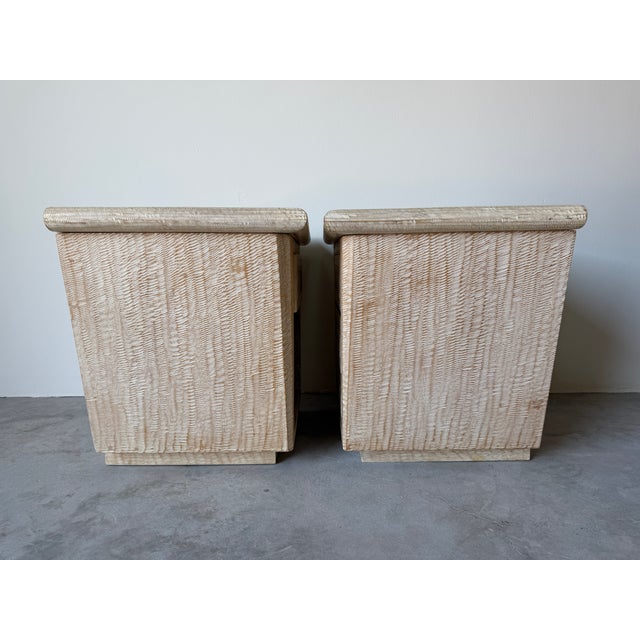 Pair of Organic Hand Carved Wood Nightstands For Sale In Miami - Image 6 of 18