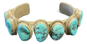 Vintage Navajo Sterling Silver and Az Turquoise Cuff by Tom Billy