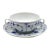 Vintage Bing & Grondahl Copenhagen Porcelain Blue Traditional Cream Soup & Saucer For Sale