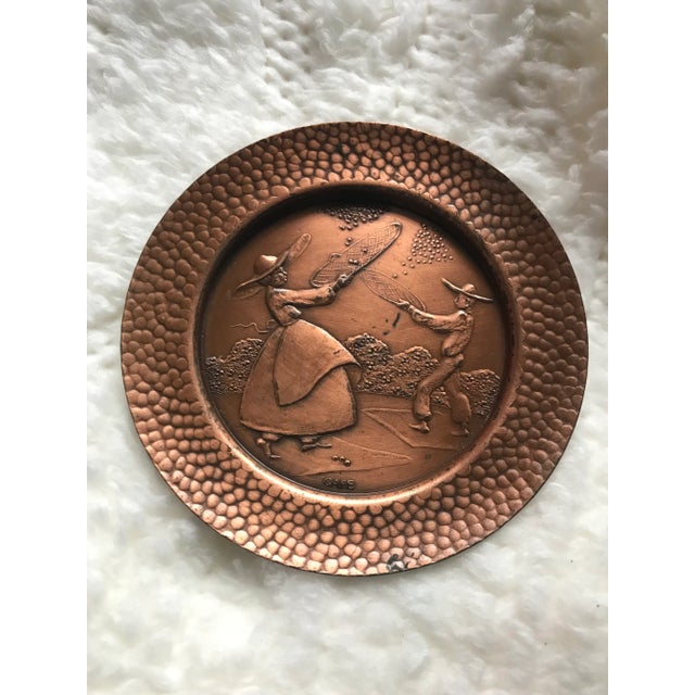 Beinal Mid Century Brazilian Embossed Copper Cultural Coasters- Set of 6 For Sale In Dallas - Image 6 of 11