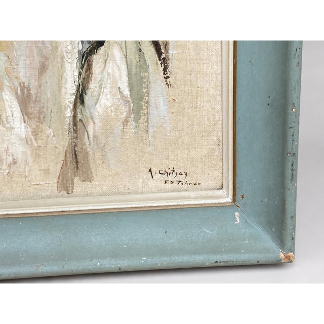 Wood 1954 A. Shitzas Mid-Century Earth Oil Portrait Painting - 1 Pc For Sale - Image 7 of 18
