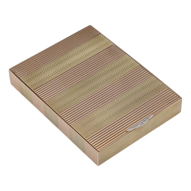 Antique French Bi-Colour 14k Gold Cigarette Case from Charlton & Co., 1920s For Sale
