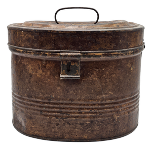 English Hat Box in Sheet Metal, Early 1900s
