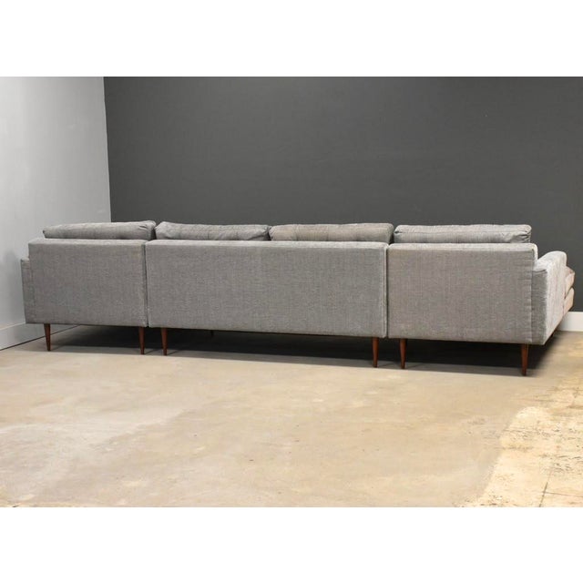 Large 140” Modern Grey Sectional Sofa For Sale In Boston - Image 6 of 11