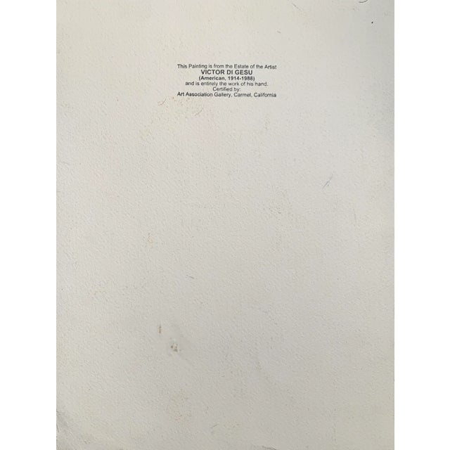 Paper 'Seated Nude' by Victor Di Gesu, Carmel Artist, Paris, Louvre, Academie Chaumiere, San Francisco Art Association, Los Angeles County Museum of Art For Sale - Image 7 of 8