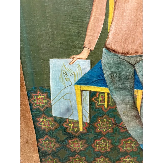 1950s Piero Aversa Painting of Novella Parigini For Sale - Image 5 of 6