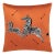 Scalamandre 22" x 22" Zebras Embroidered Pillow in Clementine For Sale