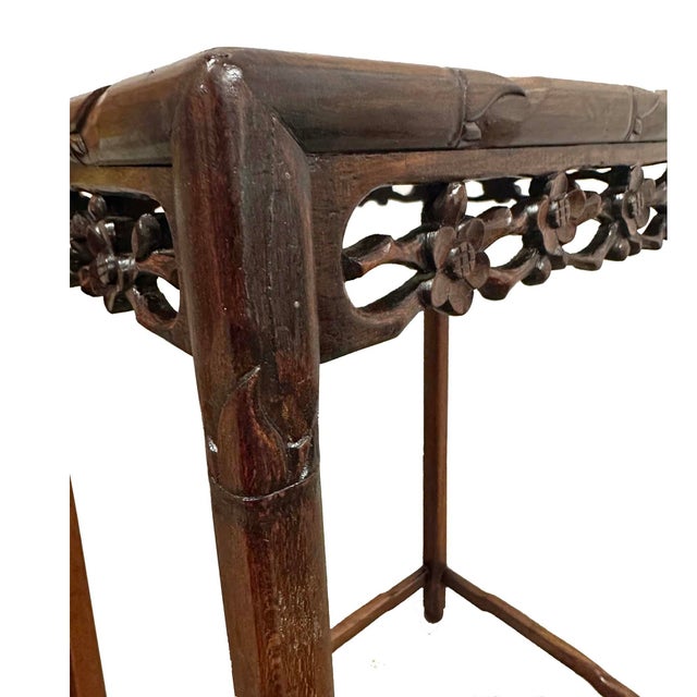 Wood Early 20th Century Antique Chinese Nest of Four Nesting Tables, Hand-Crafted For Sale - Image 7 of 16