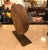 Rustic Antique Mill Stone Sculpture Mounted on a Metal Stand For Sale - Image 3 of 7