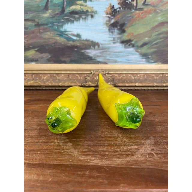 Pair of Vintage Italian Murano Art Glass Yellow Banana Peppers.. For Sale - Image 10 of 10