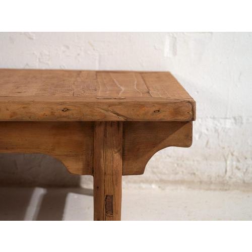 Wood Low Antique Chinese Qing Dynasty Kang Table in Pine For Sale - Image 7 of 10