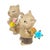 This is a vintage pair of UCTCI Japan ceramic cat flower holders with speckled, textured bodies and colorful glazed...