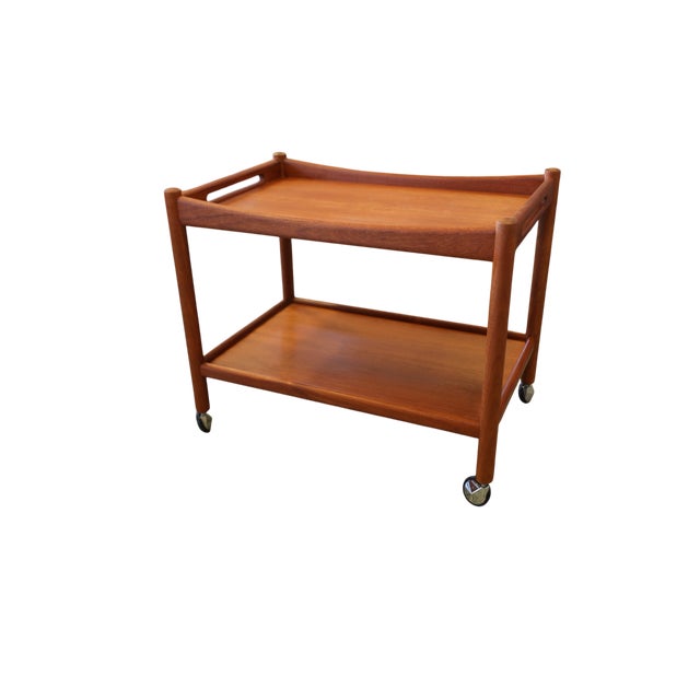 AT-45 Serving Trolley in Teak by Hans J. Wegner for Andreas Tuck, Denmark, 1960s For Sale - Image 14 of 14