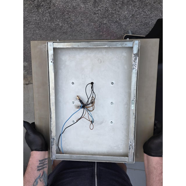 1970s Sculptural Light Panel in Crystal and Steel from Veca, 1970s For Sale - Image 5 of 10