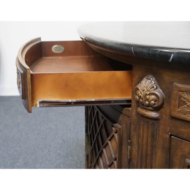 Brown Collezione Europa Mahogany Traditional Neoclassical Revival 66" Demilune Buffet W. Granite Top For Sale - Image 8 of 13