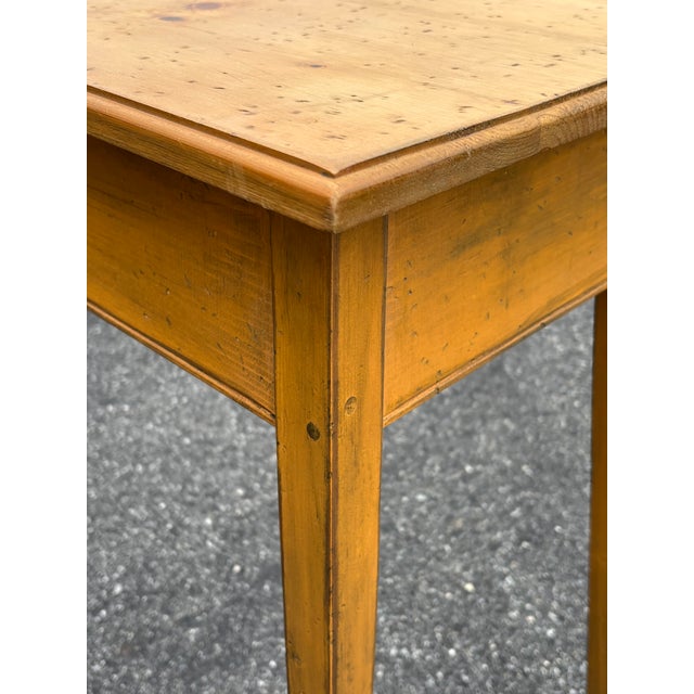 20th C. Shaker Crafted Mustard Yellow Accessory Table - Artisan and Heavily Detailed For Sale - Image 6 of 9