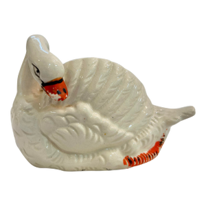Mid 20th Century Petite Porcelain Swan Vase or Planter