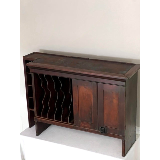 Antique Hotel Front Desk Cabinet for Office or Kitchen, Mahogany, 1910s For Sale - Image 14 of 16