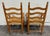 Vintage Country French Style Solid Oak Ladder Back Handwoven Rush Seat Armchairs For Sale - Image 9 of 10