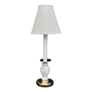 Vintage Lenox White Porcelain Classical Boudoir Table Lamp For Sale