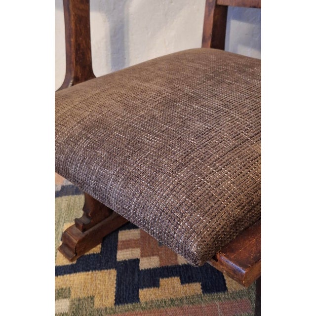 Antique Arts and Crafts Carved Oak Armchair, 1910s For Sale - Image 5 of 12