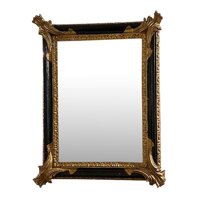 17th Century Venetian Ebonized and Giltwood Mirror For Sale