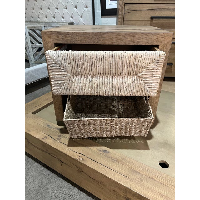 2020s Harbour Oak and Rattan “Lara” Nightstand For Sale - Image 5 of 5