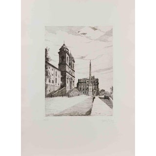 Giuseppe Malandrino, Spanish Steps, 1970s, Etching For Sale