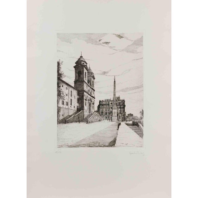 Giuseppe Malandrino, Spanish Steps, 1970s, Etching For Sale