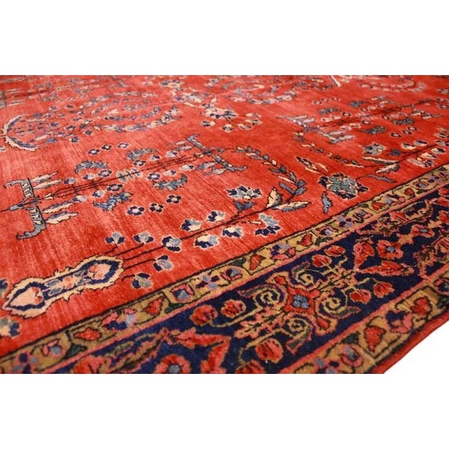 Middle Eastern Hand-Knotted Sarough Floral Pattern Rug For Sale - Image 10 of 11