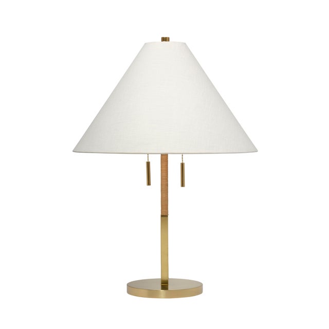 Harrison Table Lamp, Natural Rattan For Sale