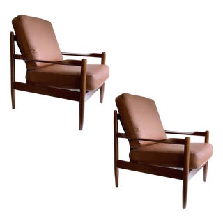 Danish Lounge Chairs in Teak and Leather from Magnus Olesen, Set of 2 For Sale