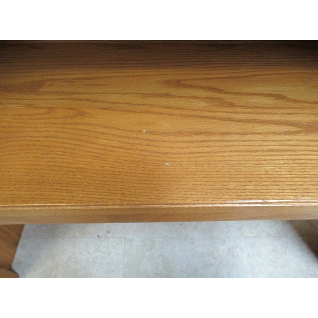Wood Ethan Allen Chippendale Canterbury Oak Dresser Hutch Top Shelf For Sale - Image 7 of 9