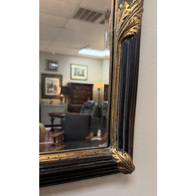 La Barge La Barge Regency Style Black & Gold Wall Mirror For Sale - Image 4 of 5