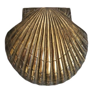 Large Mid 20th Century Solid Brass Shell Door Knocker For Sale