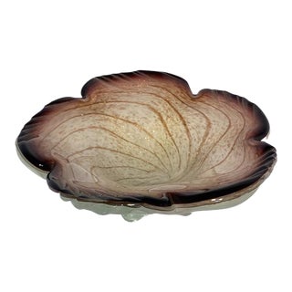 Alfredo Barbini Murano Copper Swirl Bowl For Sale