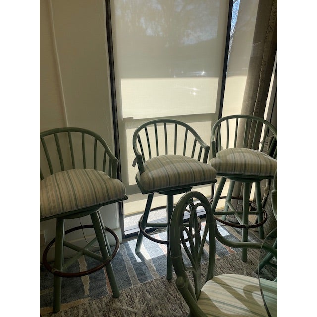 Set of 4 McGuire Coastal Chairs For Sale - Image 14 of 16